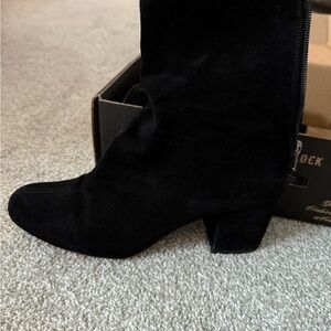 Free People Black Suede Heeled Boots